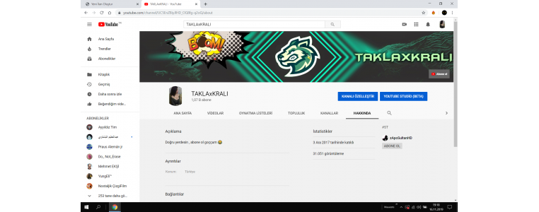 1070 ABONE SATILIK KANAL