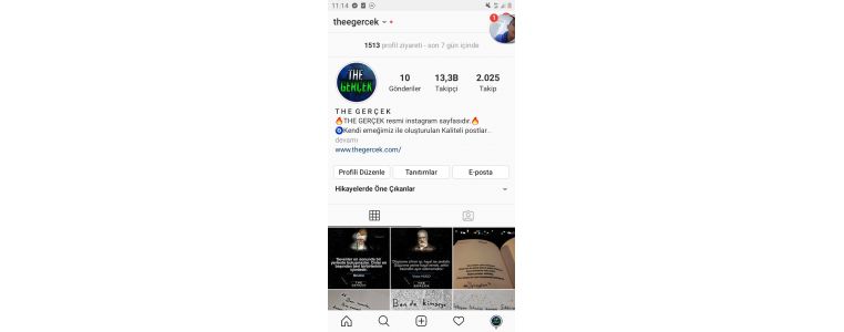 13.3 K instagram hesabi