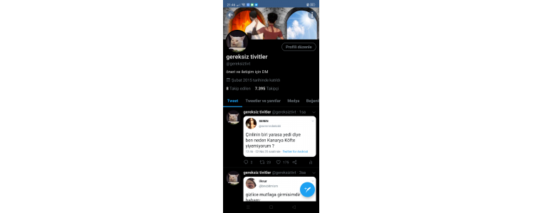 7Bin Takipçili Twitter Hesap