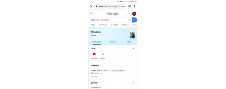 Google ünlü biosu yazılır. Santçı hesabı açılır.