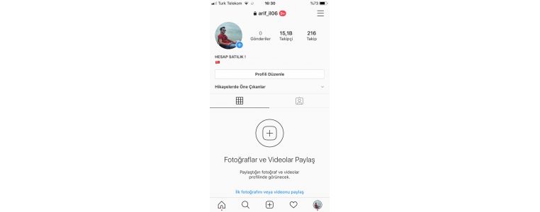 Sahibinden Satılık 15 K Hesap